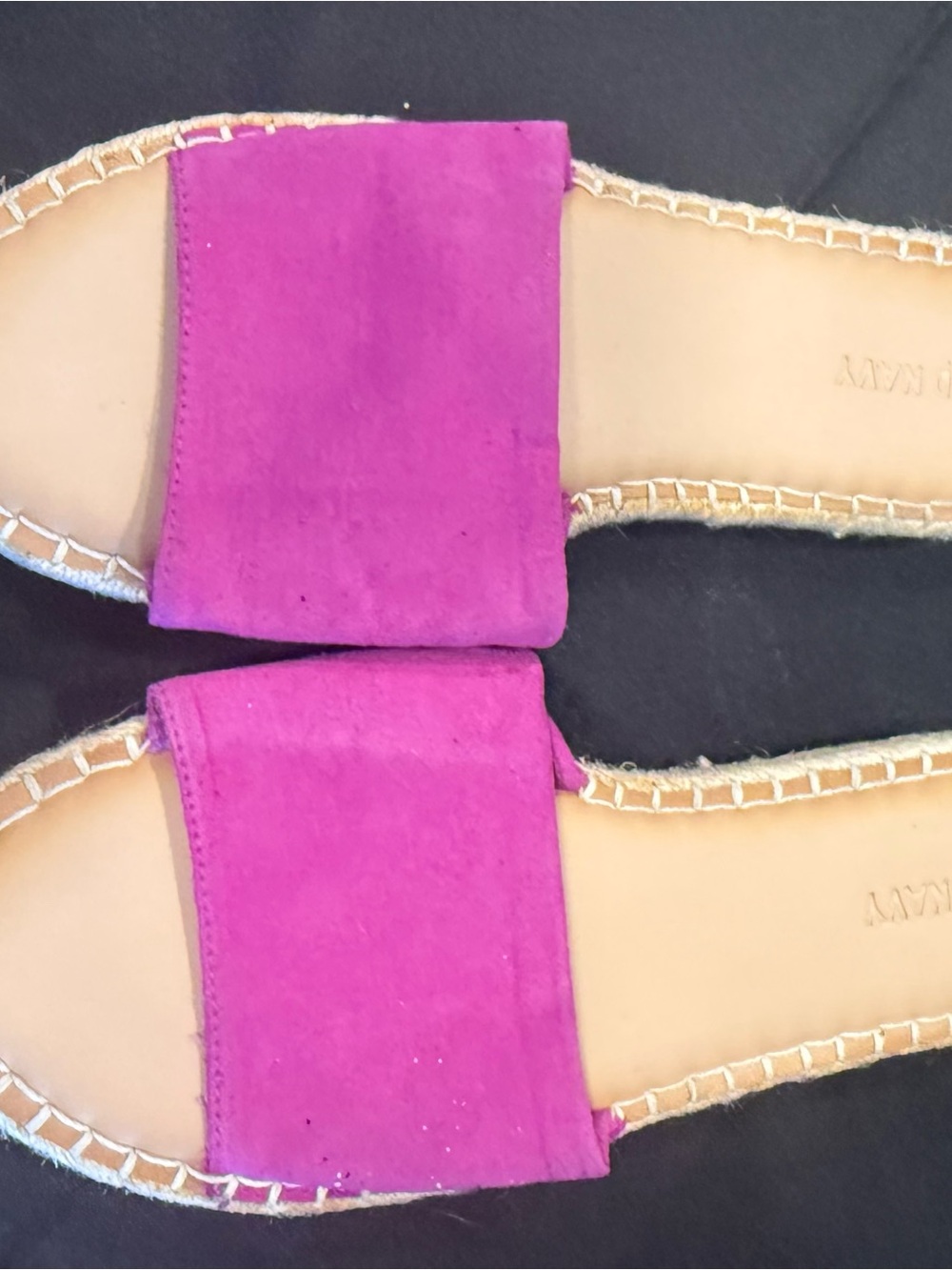 Old Navy Fuchsia Slide Sandals with Suede Strap